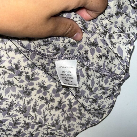 Pleione Womens Floral Blouse V-Neck 3/4 Sleeve Lightweight Top Size S - Picture 5 of 9